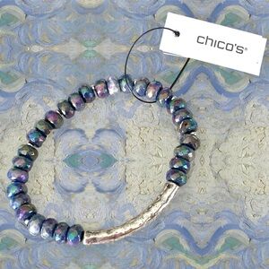 🪻HOST PICK🪻NWT Chico’s Sodalite Bar Stretch Bracelet